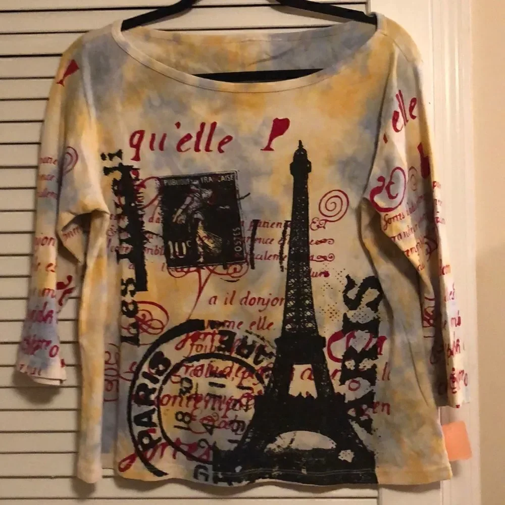 Qu’elle P Vintage top made in France